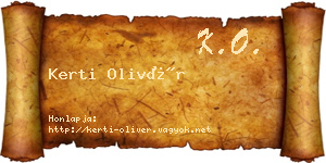Kerti Olivér névjegykártya