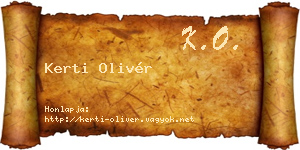 Kerti Olivér névjegykártya